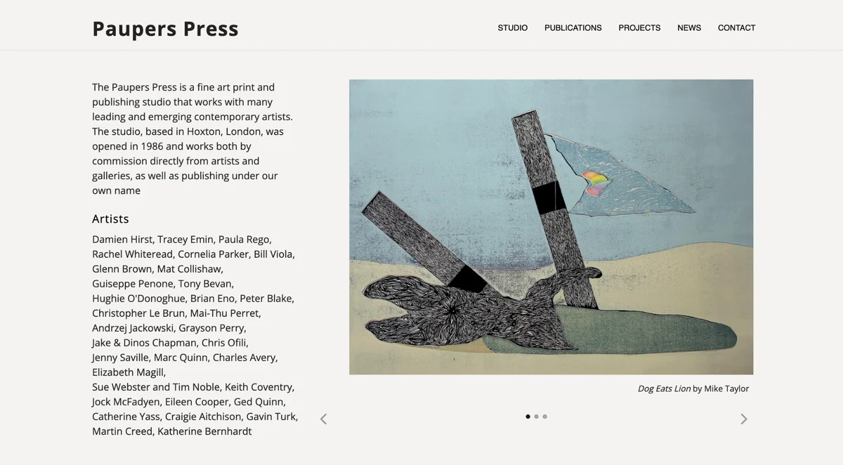 Paupers Press website